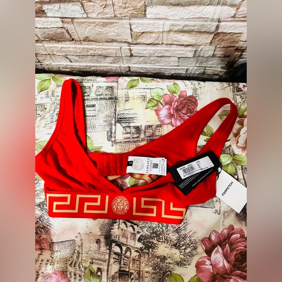 Versace Red Greca Border Bra sz 2 NWT - Picture 3 of 7